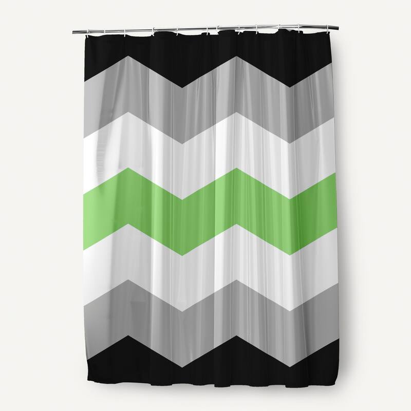 Inclusive Pride Flag Durable Poly Shower Curtain - Agender Chevron