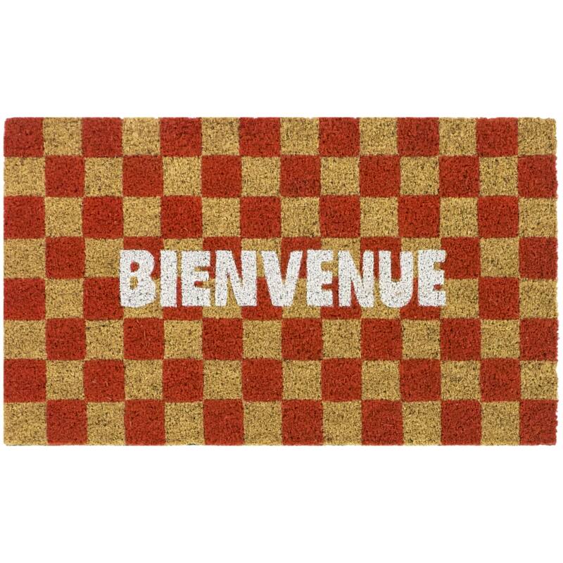 Bienvenue Checkered 18" x 30" Doormat - 18" x 30"