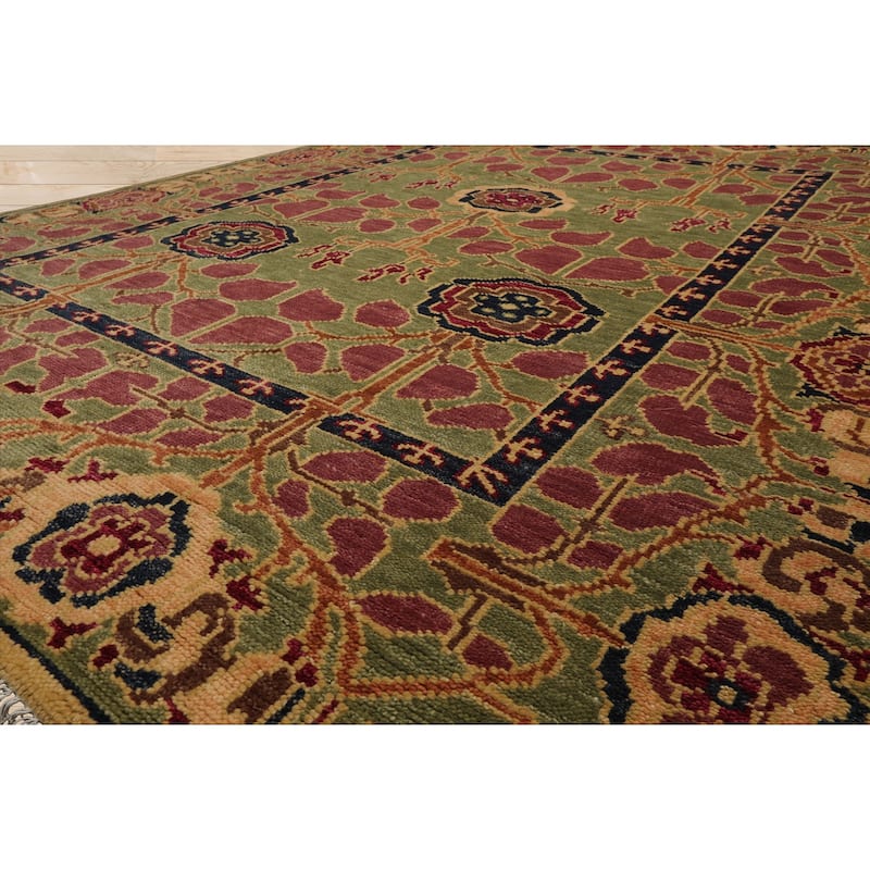 Sage 8'x10' Hand Knotted Arts and Crafts Mission Oushak Area Rug - 8' x 10'