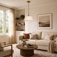 preview thumbnail 3 of 8, Modern Farmhouse 1-Light Ribbed Stretch Fabric Drum Pendant Light for Kitchen Island Bedroom Entryway - 15" D