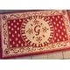 preview thumbnail 2 of 3, Safavieh Monogrammed 'M' Beige/ Red Natural Coir Welcome Mat (3' x 6') 2' x 3' 3" - Rust/Multi - Rectangle
