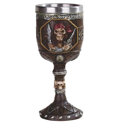 Q-Max 7"H Medieval Pirate Skull Goblet Skeketon Party Cup Fantasy Decoration