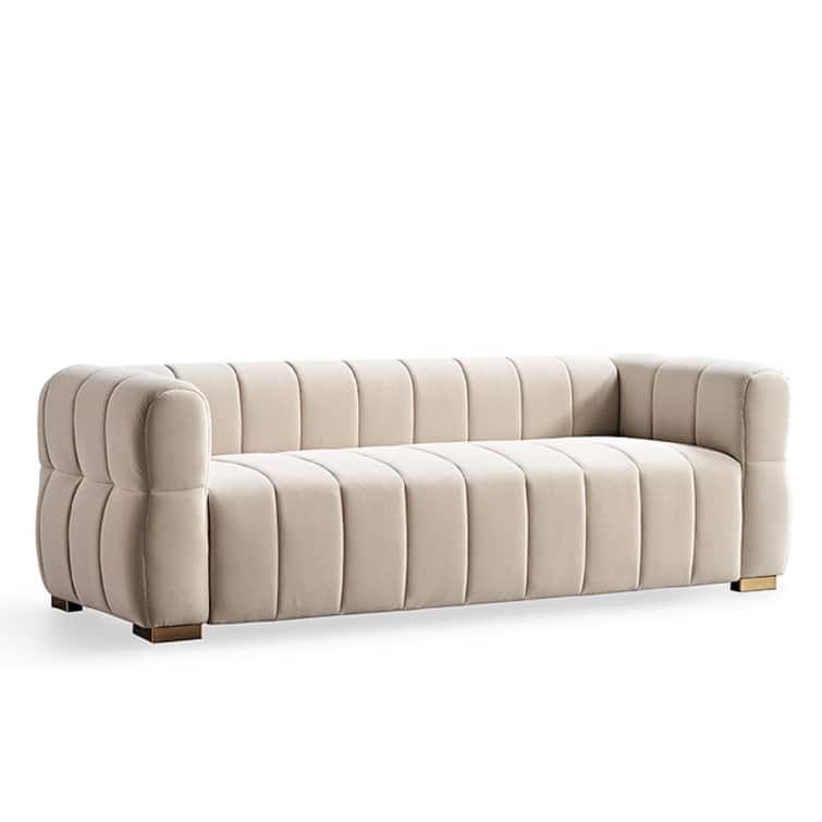 Carlan 89" Velvet Tuxedo Arm Sofa