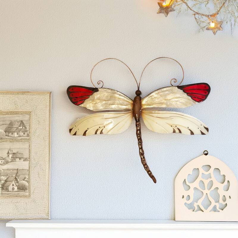 Dragonfly Wall Decor Red Tipped