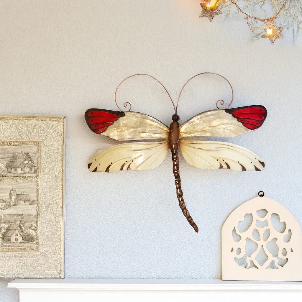 Dragonfly Wall Decor Red Tipped
