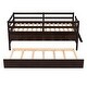 preview thumbnail 8 of 14, Espresso Twin Size Solid Wood Low Loft Bed with Full Safety Fence, Climbing ladder, Storage Drawers and Trundle