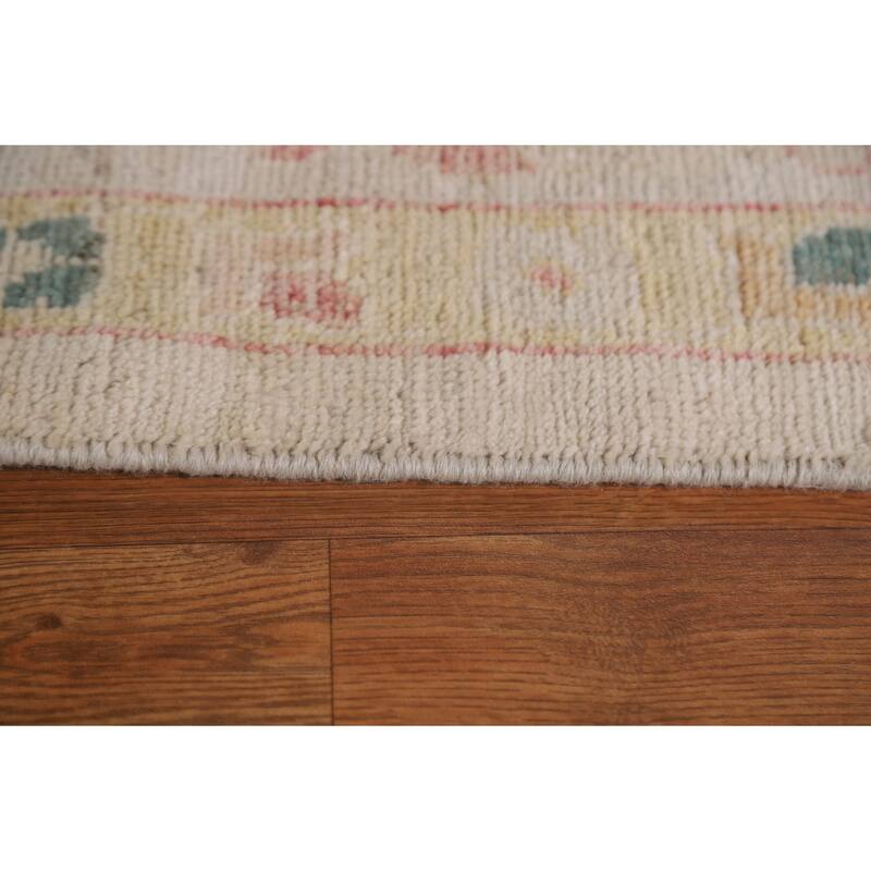 Floral Oushak Turkish Area Rug Handmade Vegetable Dye Wool Carpet - 8'10"x 11'10"