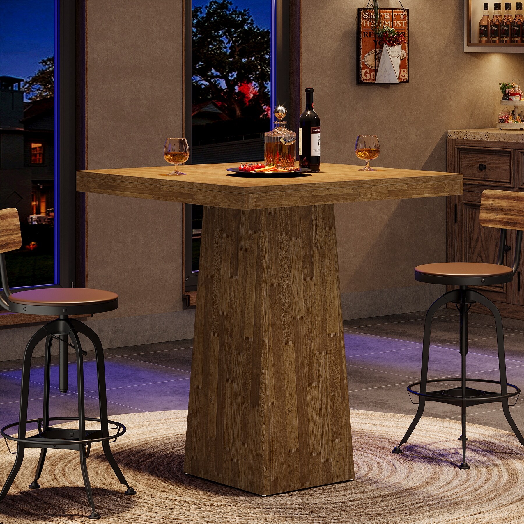 31.5 Inch Square Bar Table Small Kitchen Dining Table - 31.5