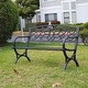 preview thumbnail 2 of 4, DAVEE Courtyard Garden Backyard Metal Bench - Black - 50.4*23.4*33.5 inches
