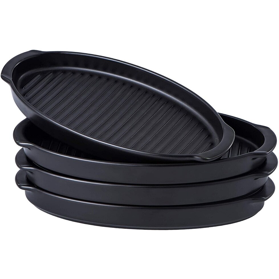 Details about   8.5" x 7 Set Of 4 Ceramic Matte Oven to Table Bakeware Dinner Plates for Oven 