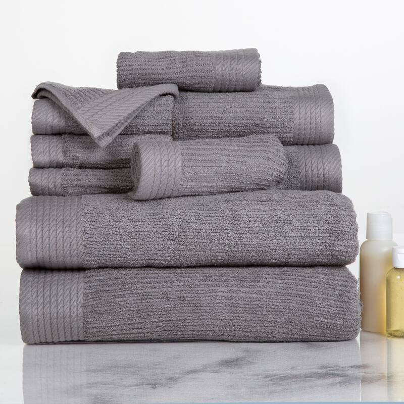 10-Piece Bath Towel Set by Lavish Home (Silver) - Silver