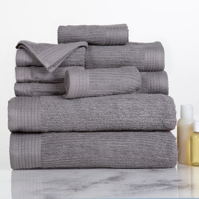 10-Piece Bath Towel Set by Lavish Home (Silver)