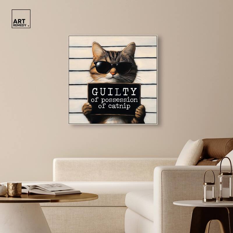 Guilty of Catnip Canvas by Art Remedy
