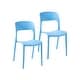 preview thumbnail 20 of 39, Porthos Home Brody Stackable Dining Chairs Set Of 2, Overall Plastic Blue