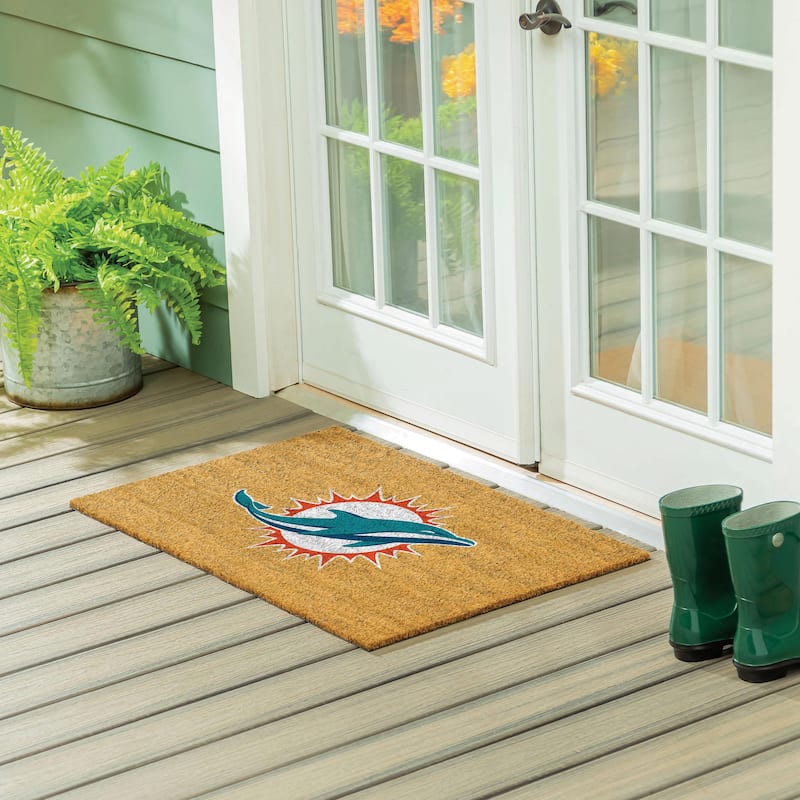 Miami Dolphins Full Color Indoor/Outdoor Coir Mat - 36" x 24"