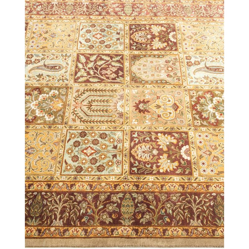 Overton Hand Knotted Wool Vintage Inspired Traditional Mogul Ivory Area Rug - 4' 3" x 6' 0"