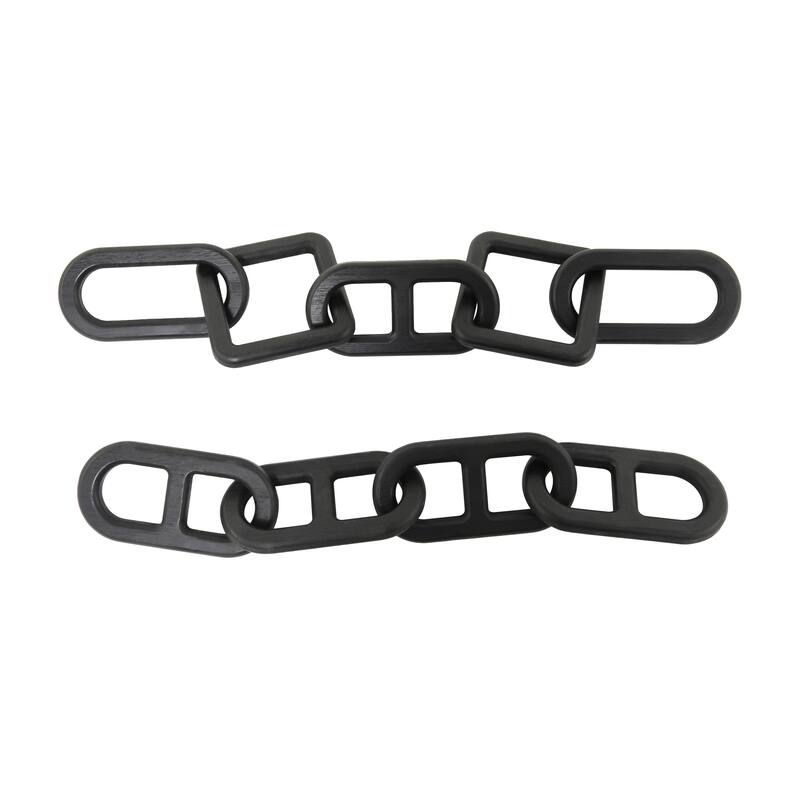 Wood Chain Decorative Sculpture - Set of 2 White or Black - CosmoLiving by Cosmopolitan