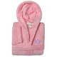 preview thumbnail 4 of 18, Sweet Kids 100% Polyester SUPER PLUSH Double Brushed Hooded Bathrobe - CROWN Pink - L