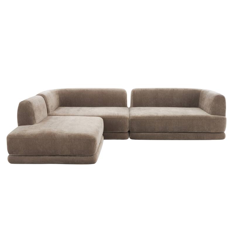 Christopher Knight Home - Modern L-Shaped Sectional Sofa Set & Chaise Lounge, High-Density Compressed Sponge, Fully Assembled