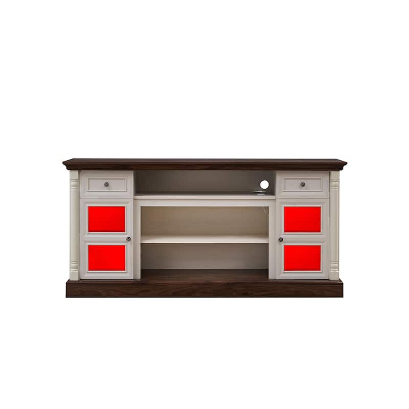 Modern 70" TV Stand for TVs up to 80", Entertainment Center with LED Lights