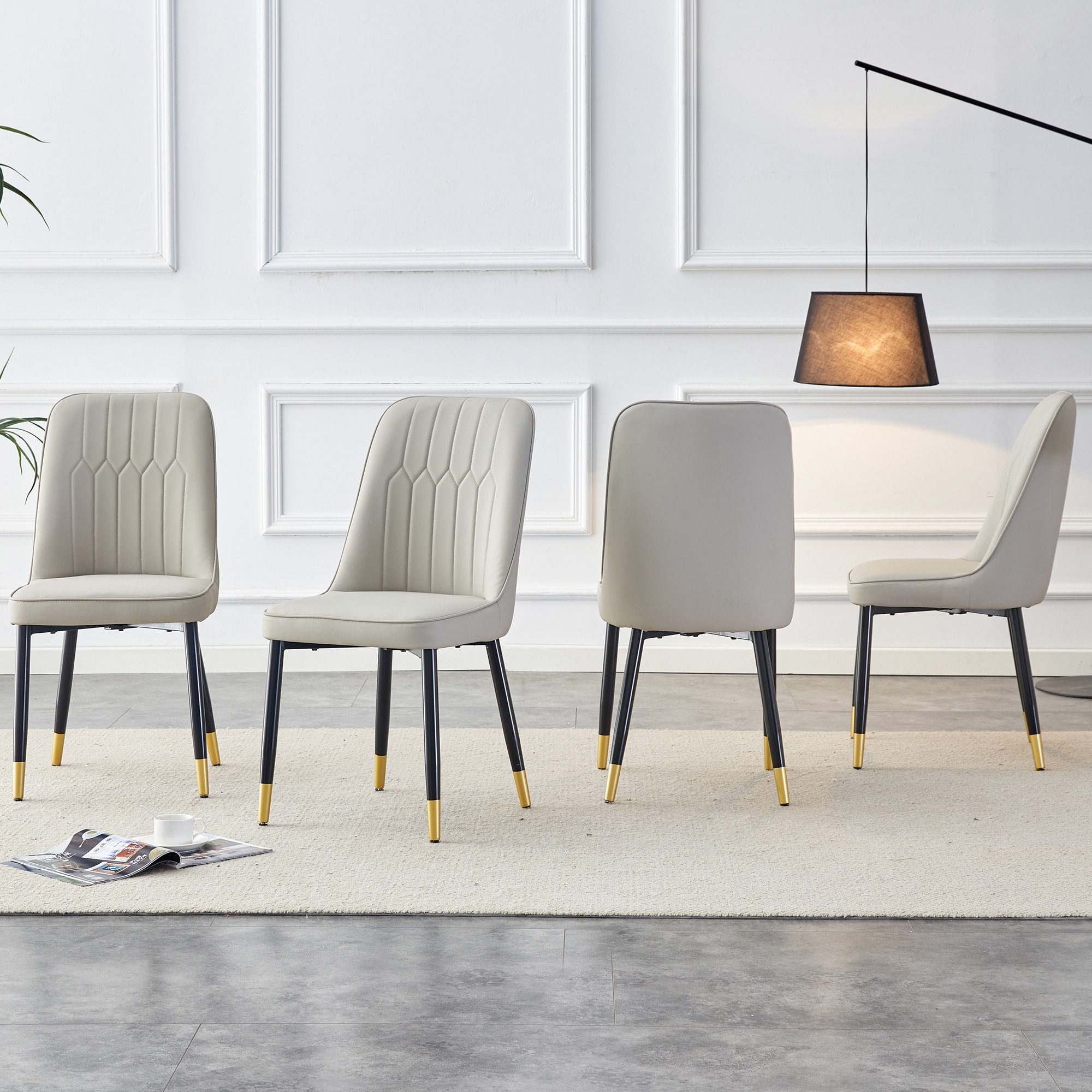 Leather dining chairs metal legs best sale