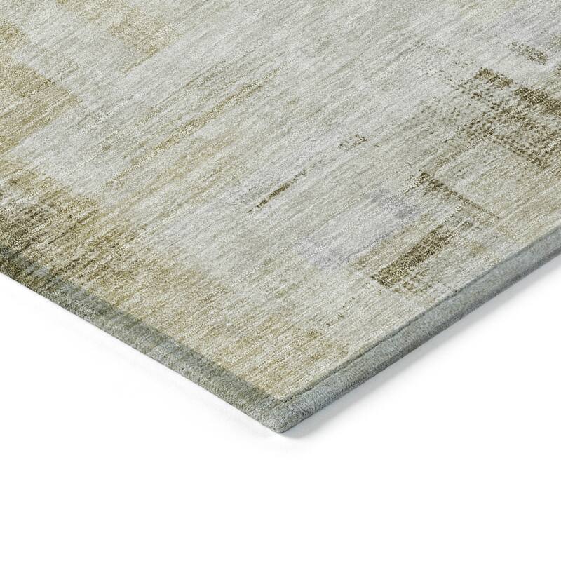Machine Washable Indoor/ Outdoor Contemporary Abstract Chantille Rug