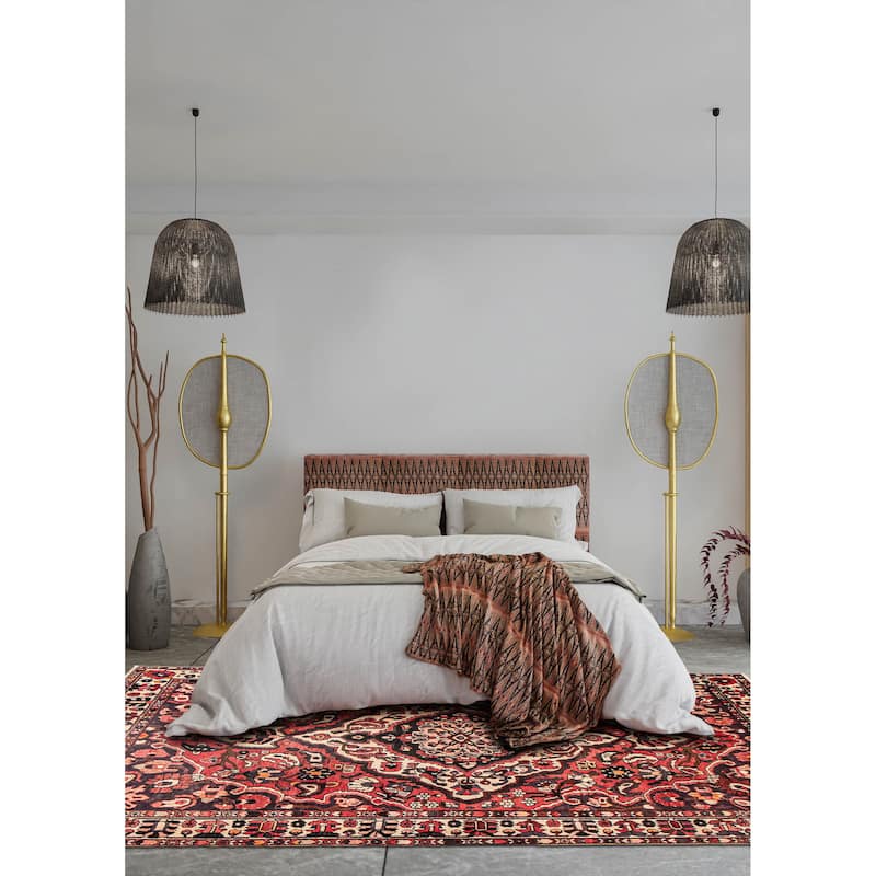 ECARPETGALLERY Hand-knotted Kayseri Red Wool Rug - 6'7 x 10'1