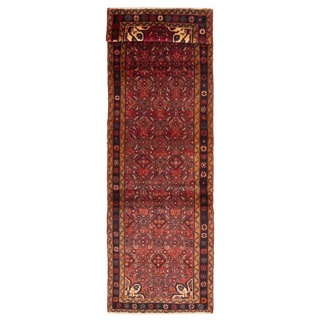 ECARPETGALLERY Hand-knotted Andelz Red Wool Rug - 2'11 x 10'2