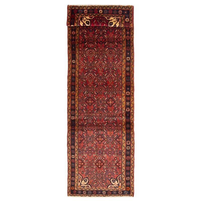 ECARPETGALLERY Hand-knotted Andelz Red Wool Rug - 2'11 x 10'2 - Red - 2'11 x 10'2