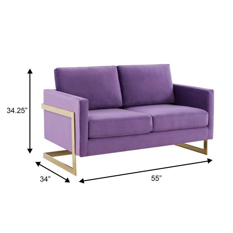 Lincoln Velvet 2-Seater Sofa with Foam Cushions Pocket Spring Stainless Steel Base Removable Cushion Fully Assembled