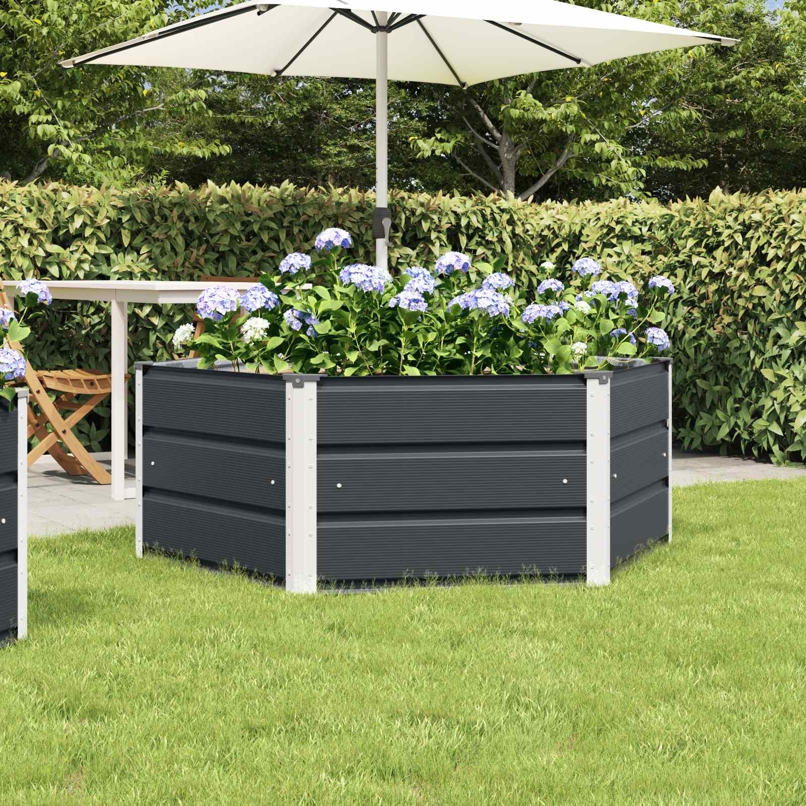 vidaXL Planter in Steel - 50.79 x 50.79 x 17.72 in.