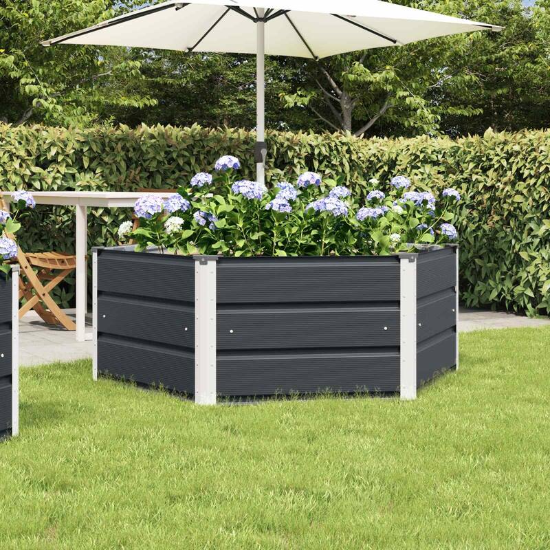 vidaXL Planter in Steel - 50.79 x 50.79 x 17.72 in. - Black - 50.79 x 50.79 x 17.72 in