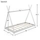 preview thumbnail 7 of 5, Twin Size House Platform Bed with Triangle tructure,White