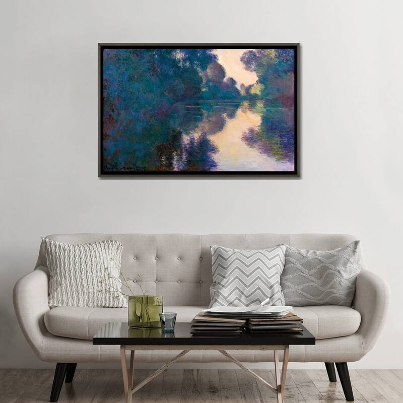 iCanvas "Morning On The Seine Near Giverny" by Claude Monet Framed