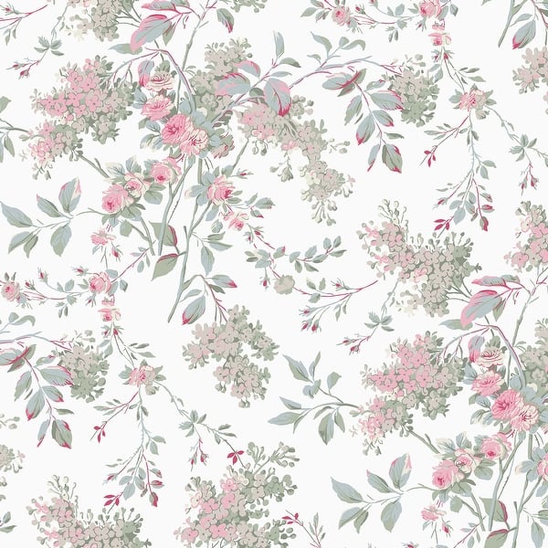slide 2 of 4, Shabby Chic by Rachel Ashwell Chelsea White Wallpaper