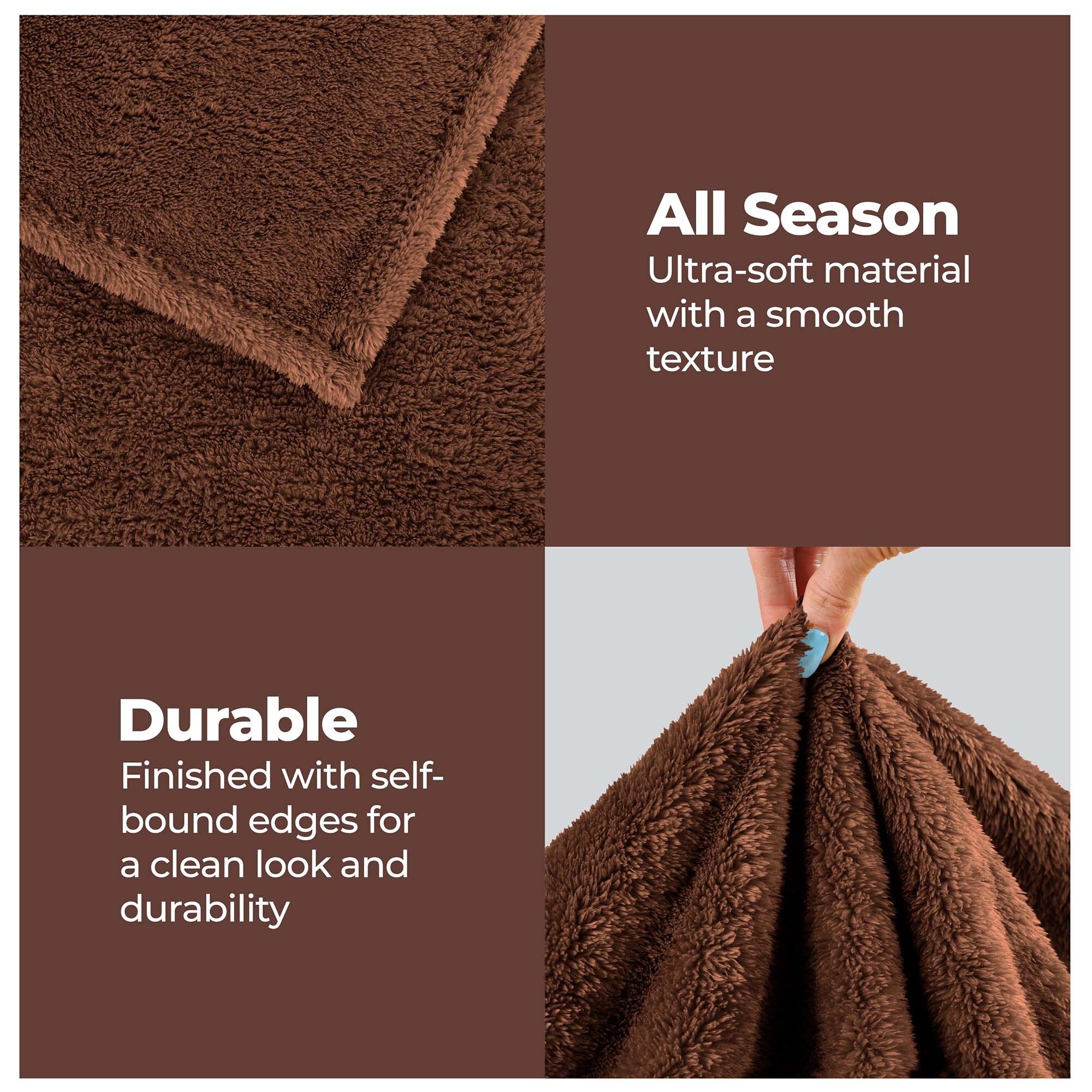 Superior Classic Solid Fleece Blanket Plush Medium Weight-image