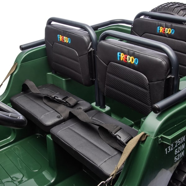 slide 2 of 10, 24V Military Willy Jeep 3 Seater Electric Ride on Assembly Required - Green