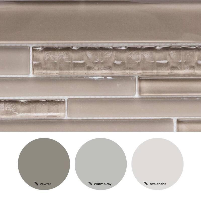 The Tile Life Karma Random Sized Brick Taupe 12x12 Textured Glass Mosaic Backsplash & Wall Tile
