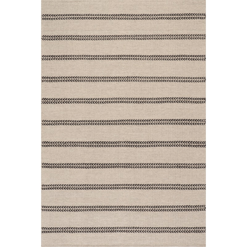 Nate Berkus York Striped Wool Cozy Area Rug