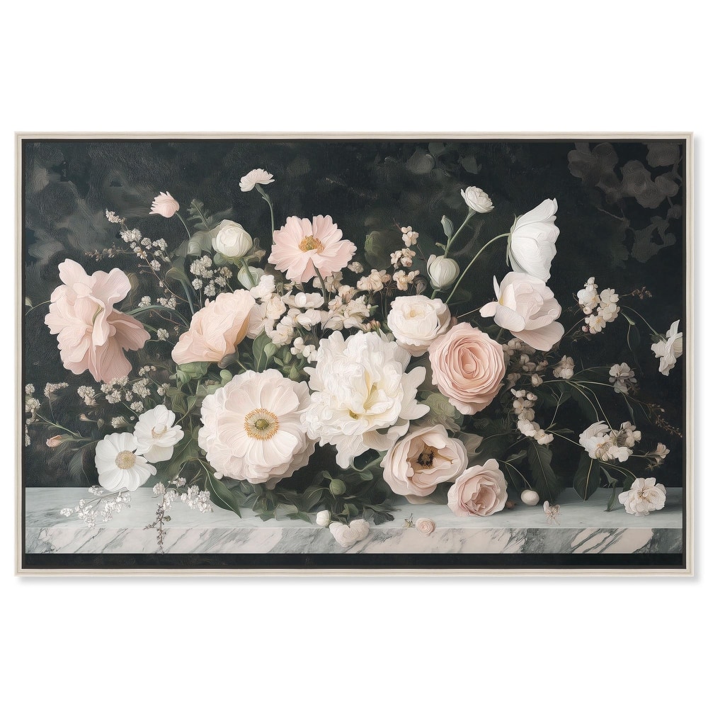 Marble and Blooms Canvas by Art Remedy