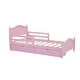 preview thumbnail 7 of 11, Kid Bed Frame Twin Size Platform Bed with Guardrails and Two Drawers