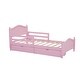 preview thumbnail 4 of 9, Pink Kids Platform Bed Wood Bed Frame 2 Drawers Twin Size