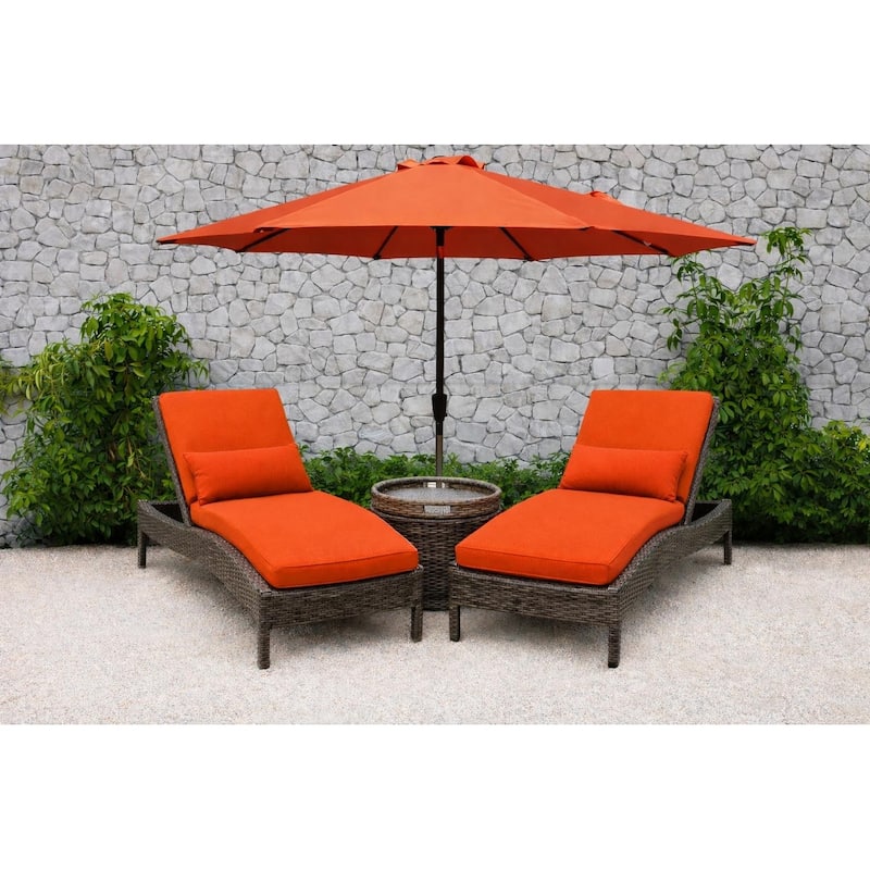 9 ft. Aluminum Market Automatic Tilt Patio Umbrella with Windvent in Tuscan