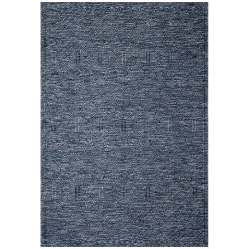 Liora Manne Soleil Wrought Iron Indoor/Outdoor Rug - 1'11" x 7'6" - Navy