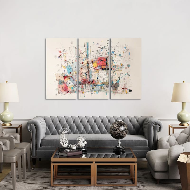 iCanvas "Voyage " by Rebecca Moy 3-Piece Canvas Wall Art Set - 40x60x1.5