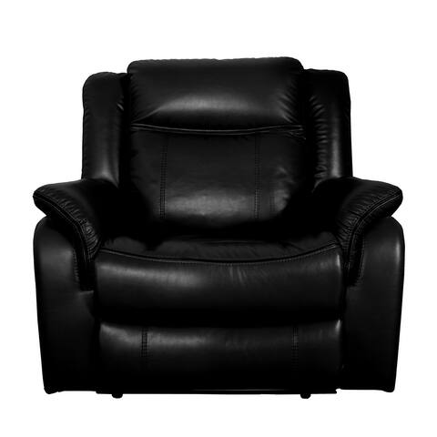 Titanic Furniture Olaf Manual Reclining Chair in Black Faux Leather