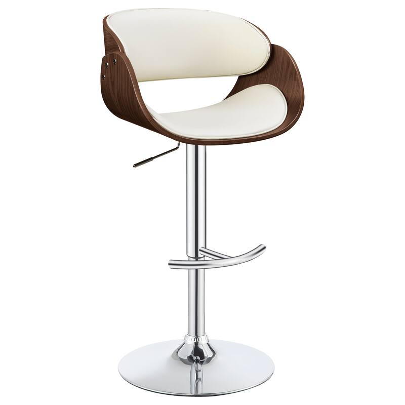 Dana Adjustable Height Curved Seat Bar Stool - Ecru