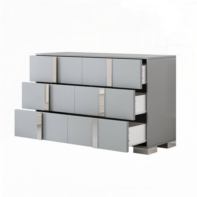 Elegant 6 Drawers Dresser and Two Nightstands