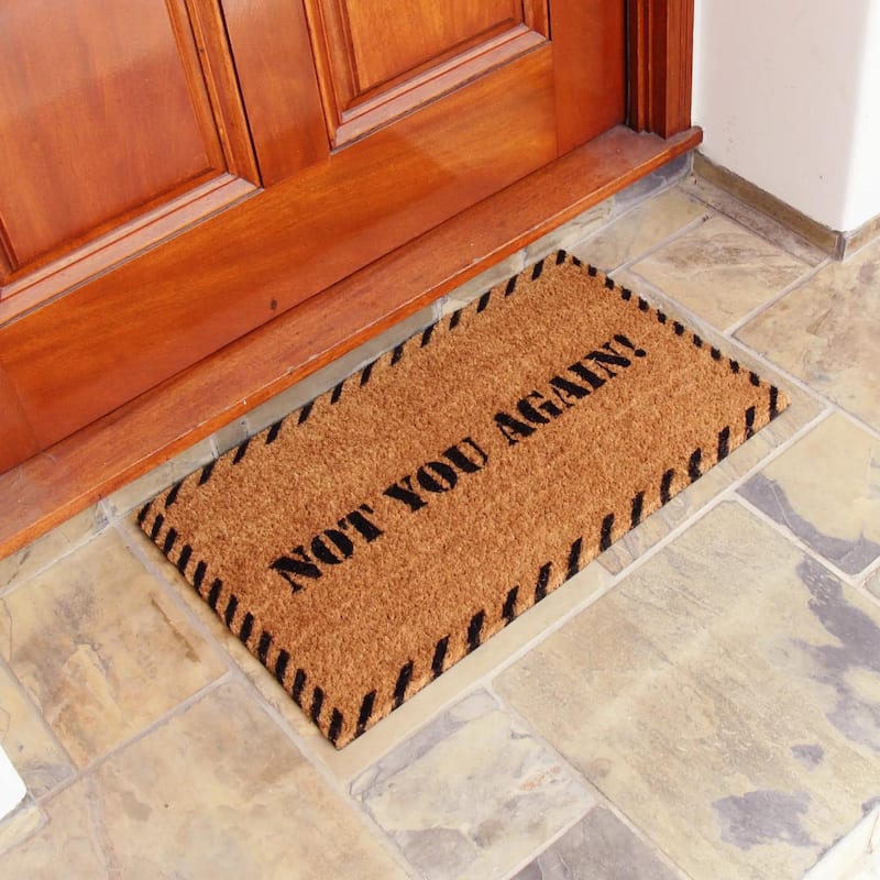 Rubber-Cal Rude "Leave Door Mat" Kit - 18" x 30" - 2 Doormats - 18 x 30 - Brown