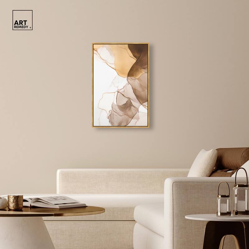 Sepia Silk Streams Canvas by Art Remedy